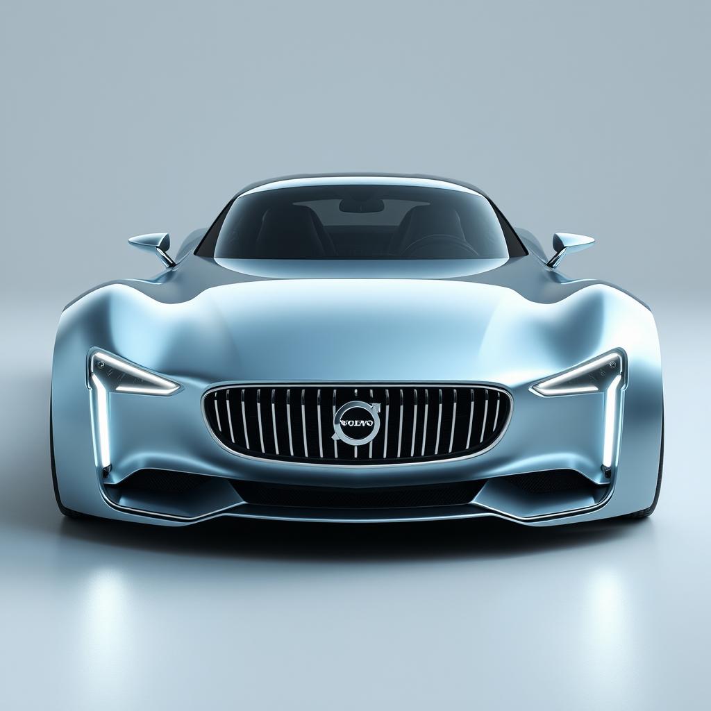 A digital rendering of a futuristic Swedish supercar, inspired by the 1940 Packard Coupe, reimagined as a cutting-edge concept car by the esteemed designer Thomas Ingenlath