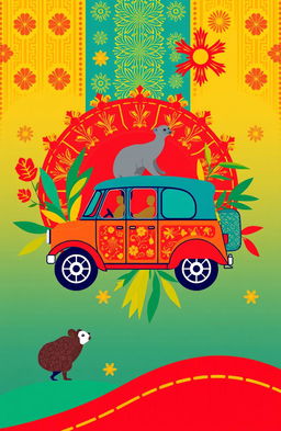 A vibrant and colorful aesthetic design inspired by Filipino values, incorporating elements of Filipino culture such as traditional woven textiles, intricate patterns, and natural motifs
