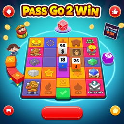 An online casino game titled 'Pass Go 2 Win', designed for the fictional casino website 'RedRock'