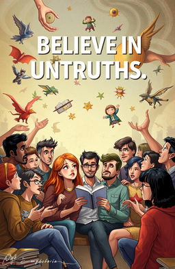 A thought-provoking illustration representing the theme of belief in untruths