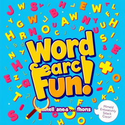 A vibrant and inviting cover for a word search book