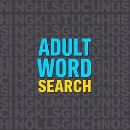 A captivating cover design for a word search book aimed at adults