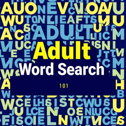 A captivating cover design for a word search book aimed at adults
