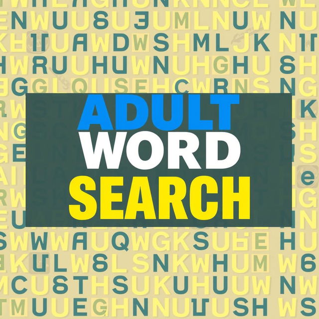 A captivating cover design for a word search book aimed at adults