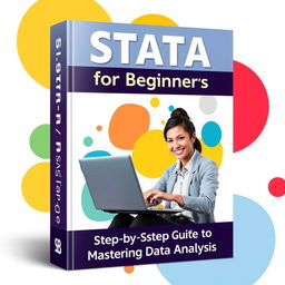 A visually appealing book cover design for a tutorial on Stata for beginners