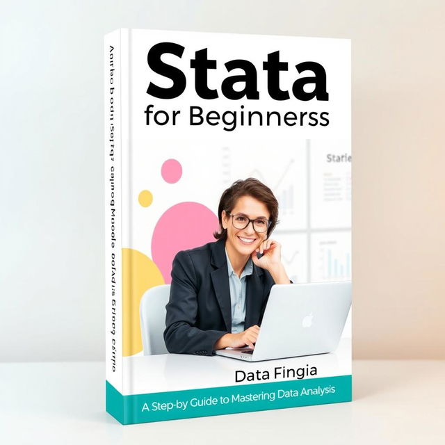 A visually appealing book cover design for a tutorial on Stata for beginners