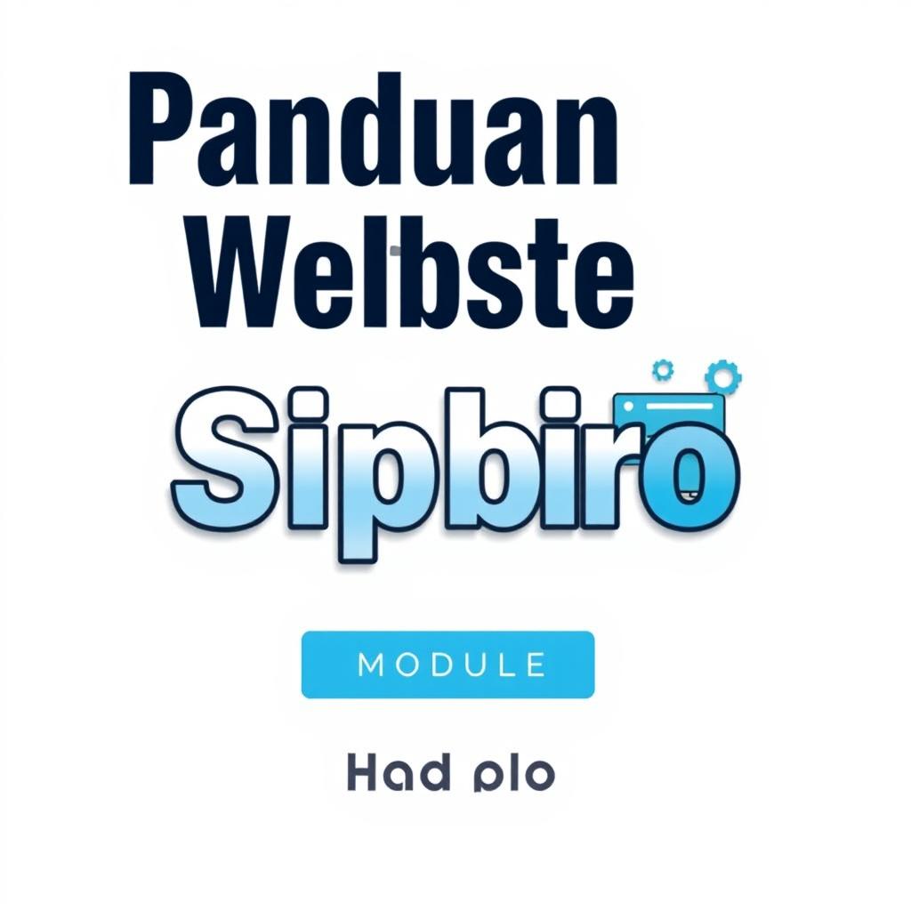 A clean and modern module cover design featuring a white background, showcasing the title 'Panduan Website Sipbro' prominently in bold, contemporary typography