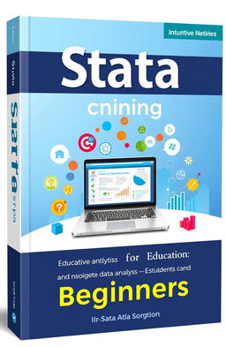 A visually engaging book cover for 'Stata for Beginners', featuring an educational theme