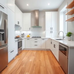 A fresh and modern kitchen featuring a linear design