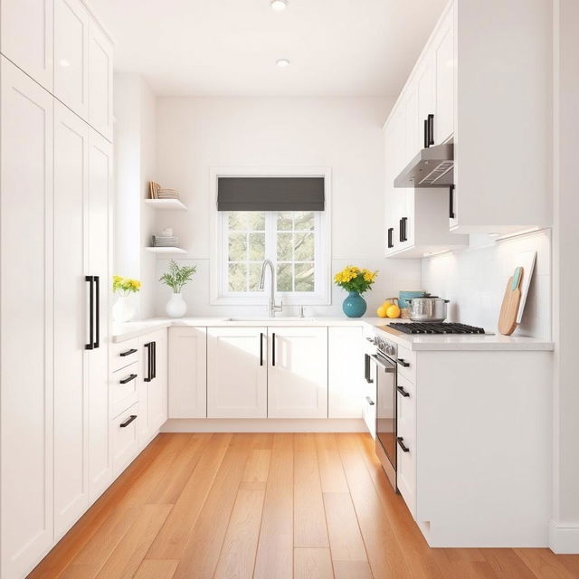 A fresh and modern kitchen featuring a linear design