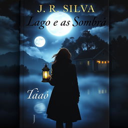 A book cover for a novel titled 'O Lago e as Sombras' by J