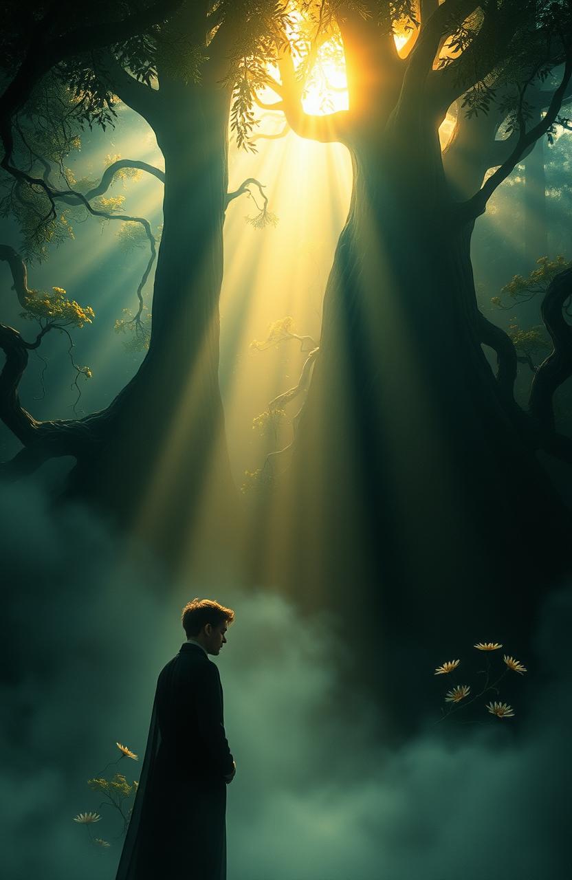 A hauntingly beautiful scene depicting a deeper metaphor for 'betrayals that lie within'