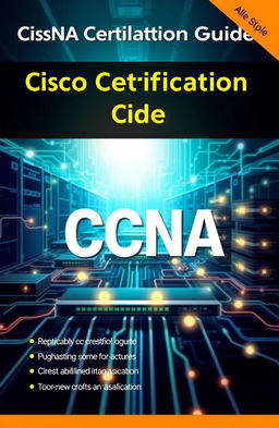A striking book cover for a CCNA (Cisco Certified Network Associate) certification guide