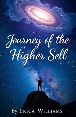 A person standing on a rocky outcrop, gazing up at the vast galaxy filled with shimmering stars and swirling nebulae