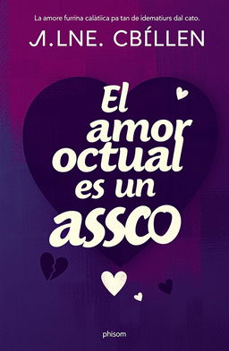 A book cover for a novel titled 'El amor actual es un asco', featuring a modern and abstract design that embodies themes of love and disillusionment