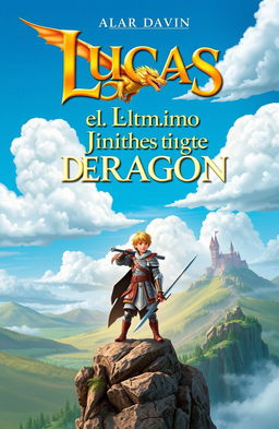A captivating book cover featuring the title 'Lucas el Último Jinete de Dragón' prominently displayed