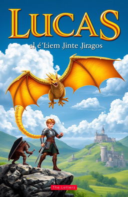 A captivating book cover featuring the title 'Lucas el Último Jinete de Dragón' prominently displayed