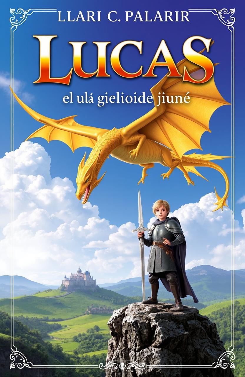 A captivating book cover featuring the title 'Lucas el Último Jinete de Dragón' prominently displayed