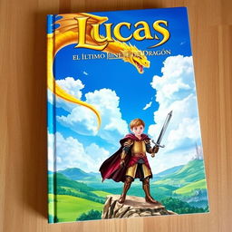 A stunning book cover titled 'Lucas el Último Jinete de Dragón'