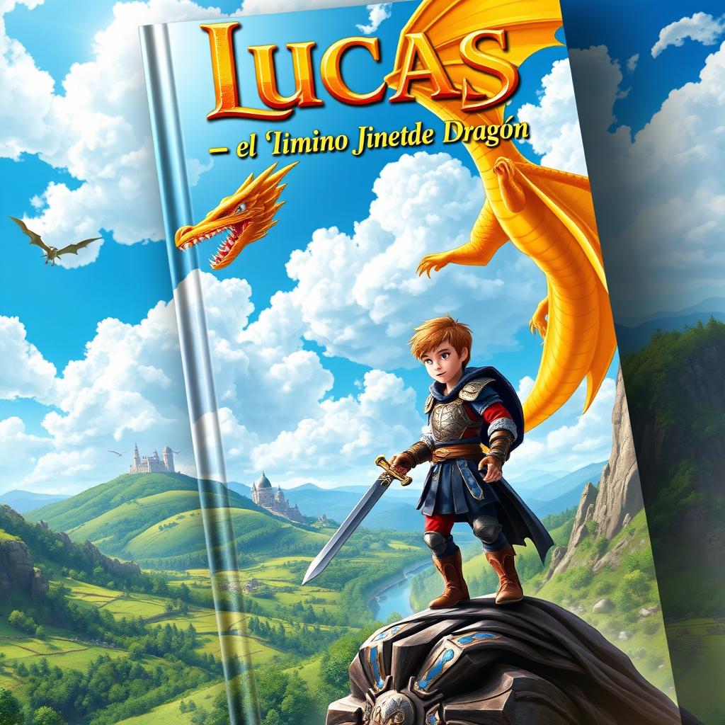 A stunning book cover titled 'Lucas el Último Jinete de Dragón'