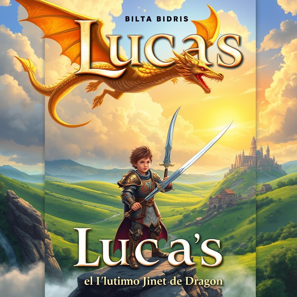 An enchanting book cover for 'Lucas el Último Jinete de Dragón'