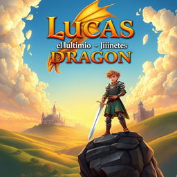An enchanting book cover for 'Lucas el Último Jinete de Dragón'