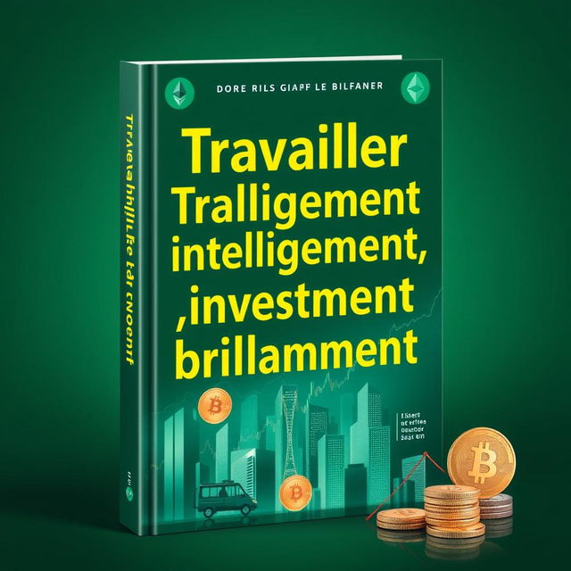 A captivating book cover for a personal finance book titled "Travailler intelligemment, investir brillamment"