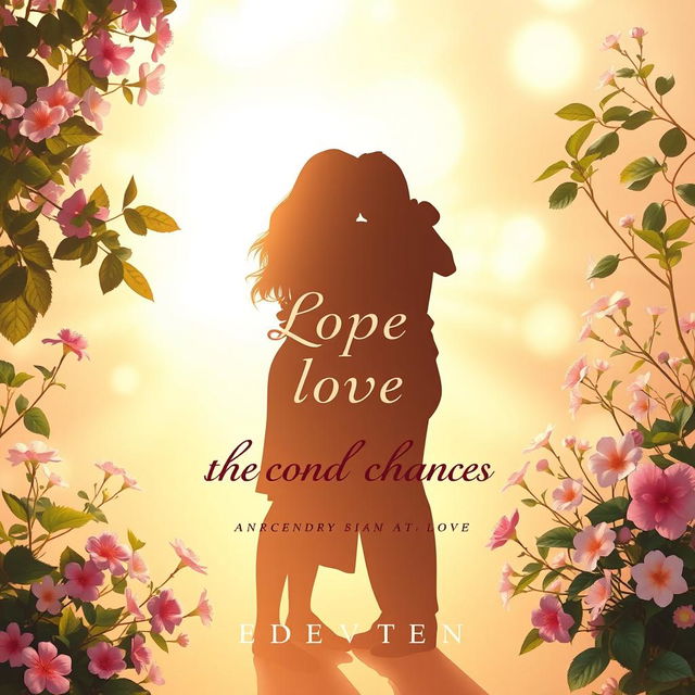 A book cover design featuring the silhouette of three figures embracing each other, symbolizing hope and a second chance at love