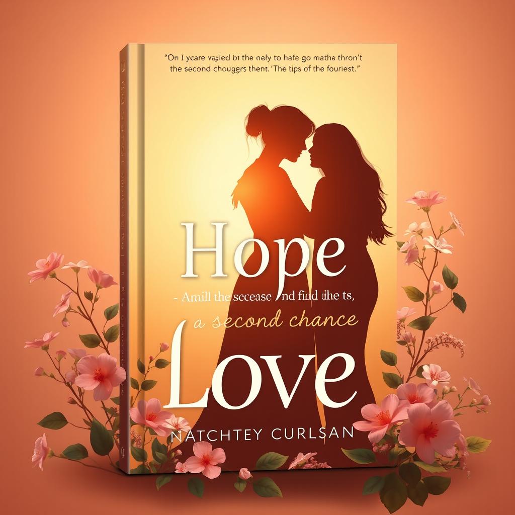 A book cover design featuring the silhouette of three figures embracing each other, symbolizing hope and a second chance at love