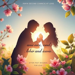 A book cover design depicting the silhouettes of three figures embracing each other, symbolizing Inaya's second chance at love filled with hope after past wounds