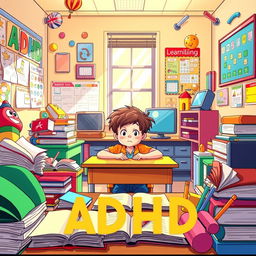 An illustrative and informative image depicting Attention Deficit Hyperactivity Disorder (ADHD)