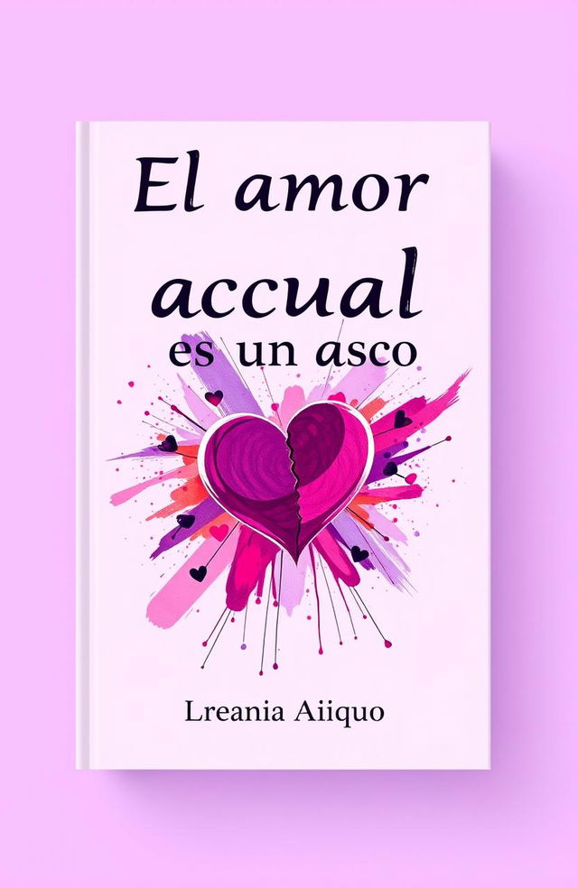 A book cover for a title 'El amor actual es un asco', featuring a contemporary, artistic interpretation of love in a vibrant, abstract style