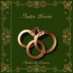 An elegant book cover design featuring an olive green background adorned with intricate gold patterns