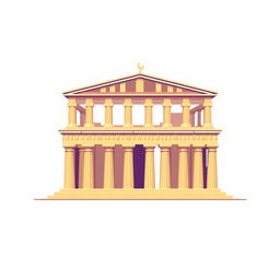 A pixel art representation of a classic Greek monument, featuring a stylized version of the Parthenon or a similar architectural structure