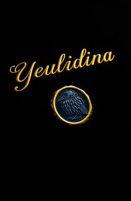 A luxurious design featuring a golden cursive lettered font against a rich black background