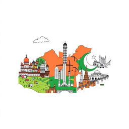 A visual representation that captures the development experiences of India, China, and Pakistan