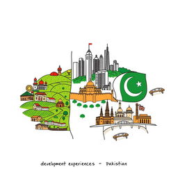 A visual representation that captures the development experiences of India, China, and Pakistan