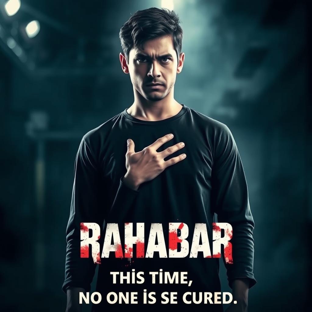 A captivating movie poster featuring an angry, sad, and injured young man standing proudly in the foreground