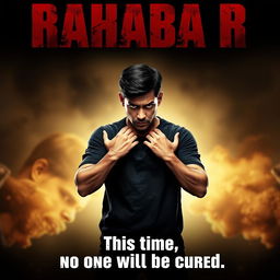 A striking movie poster featuring an angry, sad, and injured young man standing proudly in the center
