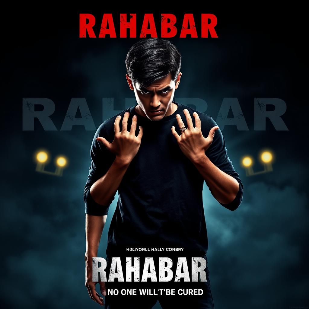 A striking movie poster featuring an angry, sad, and injured young man standing proudly in the center