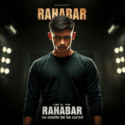 A compelling movie poster showcasing an angry, sad, and injured young man standing proudly in the foreground