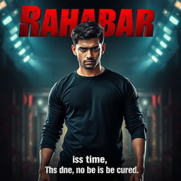 A dramatic movie poster featuring an angry and sad young man standing proudly