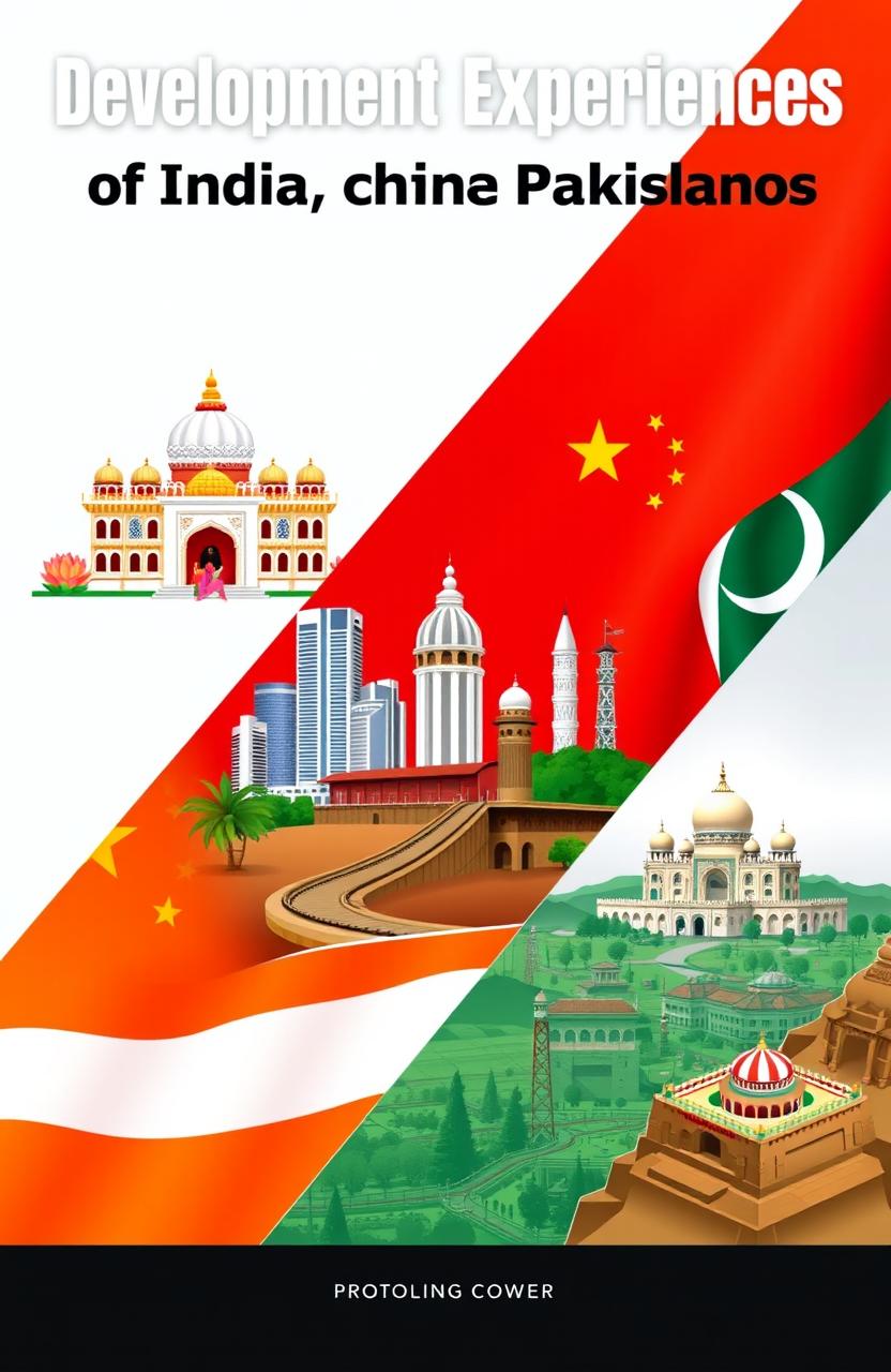 A visually striking project cover illustrating the development experiences of India, China, and Pakistan