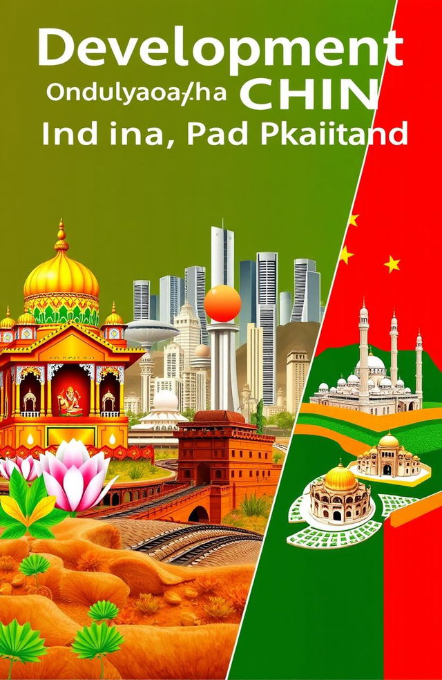 A visually striking project cover illustrating the development experiences of India, China, and Pakistan