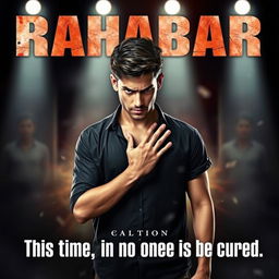 A dramatic movie poster displaying the title 'Rahabar' at the top, set against a backdrop that suggests an action-packed, thriller, and suspenseful atmosphere characteristic of Hollywood