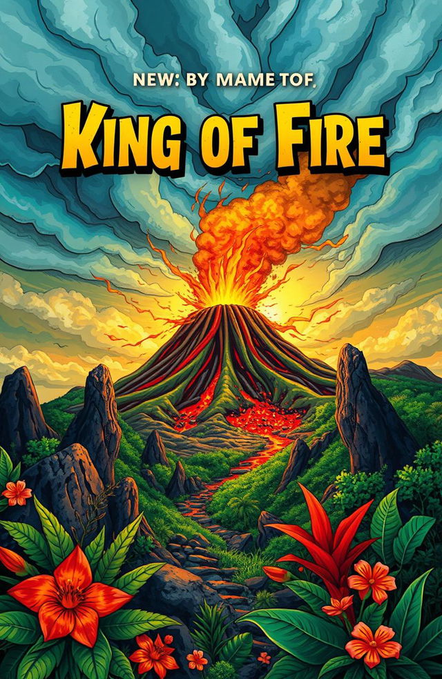 A captivating book cover featuring a vibrant and dynamic illustration of a volcanic landscape, set in the Ring of Fire, symbolizing the earthquake-prone region of Palu, Indonesia