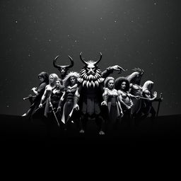 A striking digital artwork featuring the twelve zodiac signs transformed into character designs, each embodying their unique traits as powerful, transformative figures destined to change the world