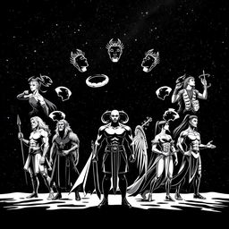 A striking digital artwork featuring the twelve zodiac signs transformed into character designs, each embodying their unique traits as powerful, transformative figures destined to change the world