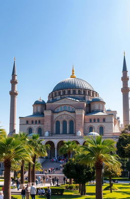 A stunning view of the Hagia Sophia, a historic architectural marvel that once served as a cathedral and now functions as a mosque