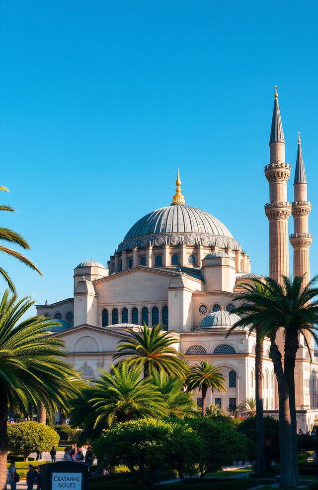 A stunning view of the Hagia Sophia, a historic architectural marvel that once served as a cathedral and now functions as a mosque